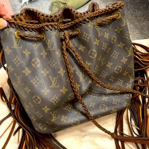 Authentic Louis Vuitton repurposed fringe purse